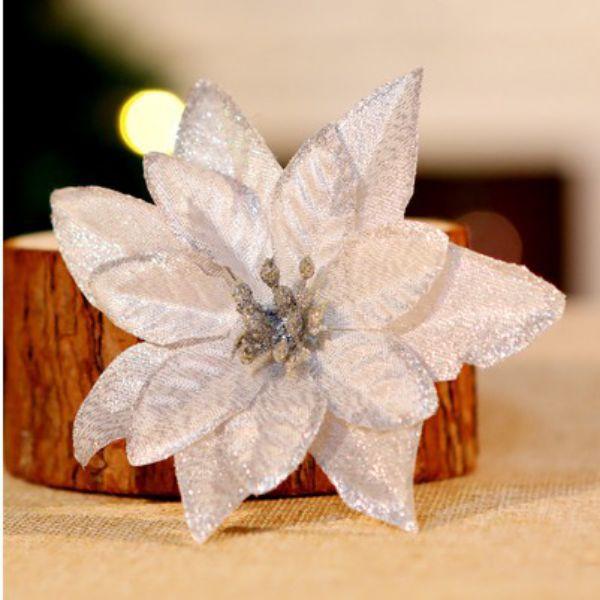 1 шт., блестящие искусственные рождественские цветы, украшения для рождественской елки, искусственные цветы, рождественские украшения, новогодний декор, новогодние подарки