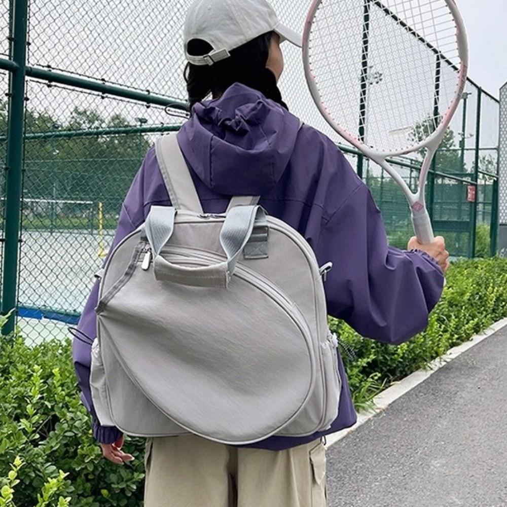 Waterproof Tennis Racket Bag Solid Color Sports Fitness Bag Racket Storage Tennis Backpack Women
