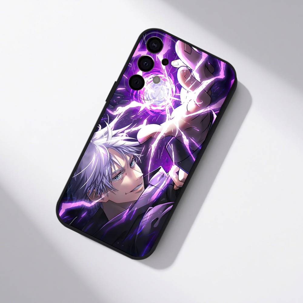 Чехол для телефона с аниме Годжо С-Сатору для Samsung S25,S24,S21,S22,S23,S30,Ultra,S20,Plus,Fe,Lite,5G Черный