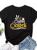 It's Coffee Clock Print Women T Shirt Short Sleeve O Neck Loose Women Tshirt Ladies Tee Shirt Tops Clothes Camisetas Mujer