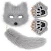 Plush set with simulated fox mask, gloves, and fox tail cos Handmade tools and accessories