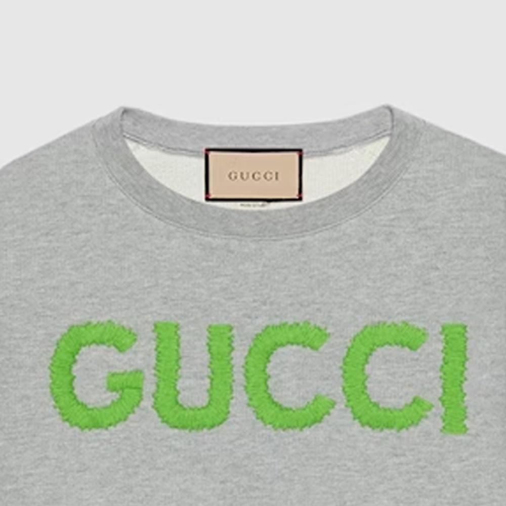 (WMNS) Gucci Cotton Jersey Cropped Sweatshirt 'Grey' Women's 768125-XJGDP-1056