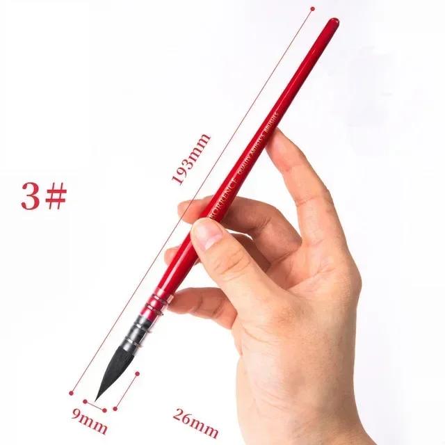 1 шт. Кисть для акварели из беличьего волоса, заостренная, для рисования, художественные принадлежности, школьные канцелярские аксессуары