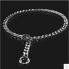 Dog P Chain Necklace Stainless Steel Seamless Welding Bite Resistant Dog Explosion-proof Design Small Medium and Large Dog Neck Ring