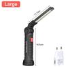 Folding COB XPE LED Work Light Flashlight USB Rechargeable Torch Magnetic Base & Hook, Emergency Car Inspection Lamp Red SOS