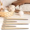 5x Big Eye Knitting Pins, Hand Loom Sticks, DIY Wooden Weaving Crochet Sticks for