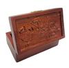 Vintage Wooden Farmer Embossed Jewelry Trinket Organizer Storage Box with Buckle