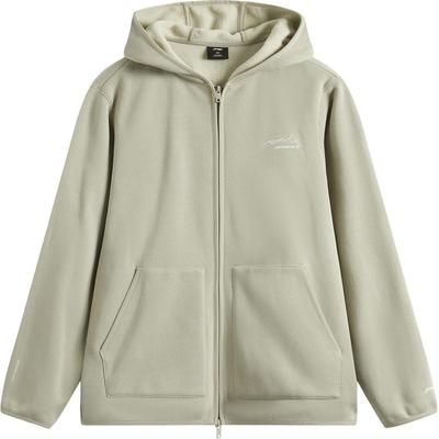 Толстовка с капюшоном Li Ning CF Suo Zipper из флиса с инфракрасным излучением, унисекс, толстовки с капюшоном, лаймовый AWDU967-1