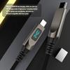 240 В Цифровой дисплей USB-C Быстрая зарядка Кабель из цинкового сплава Type C на Type C Высокоскоростная передача данных Нейлоновая оплетка