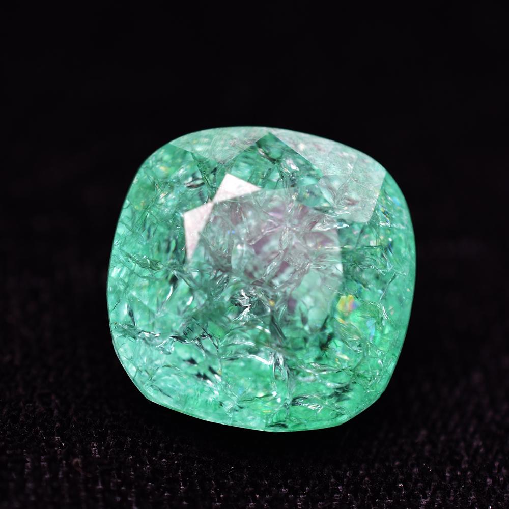Natural Green Emerald Loose Gemstone Square Cushion Cut 22 ct for Jewelry Making and Gem Collections