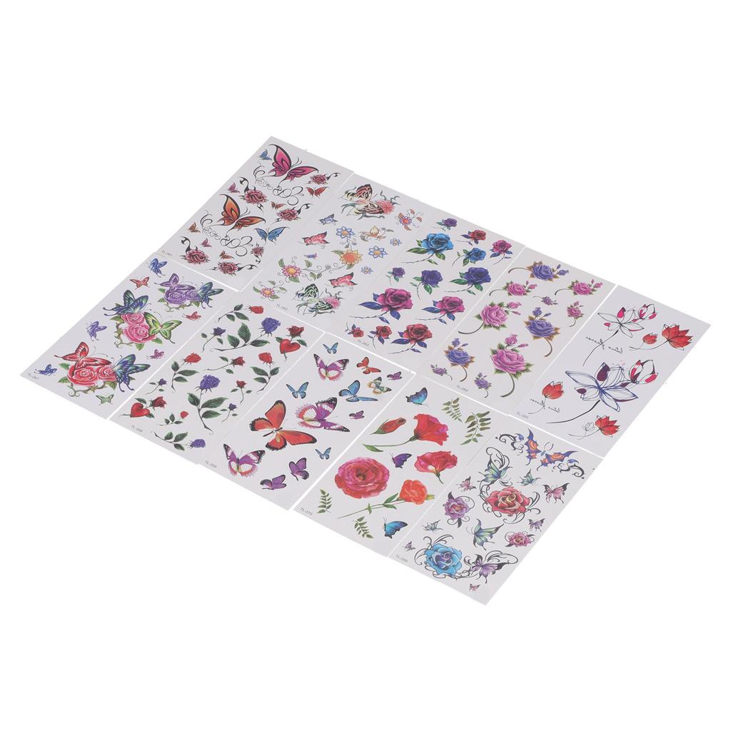 20 шт. Временные татуировки Водонепроницаемые с цветочным узором Набор наклеек с имитацией татуировок для женщин