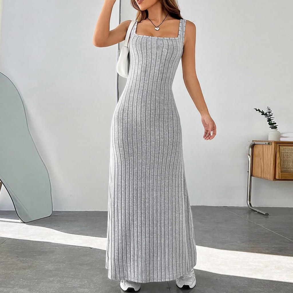 Women's Casual Sundress Beach Dress For Women T-Shirts Dress Square Neck Loose Tank Dresses