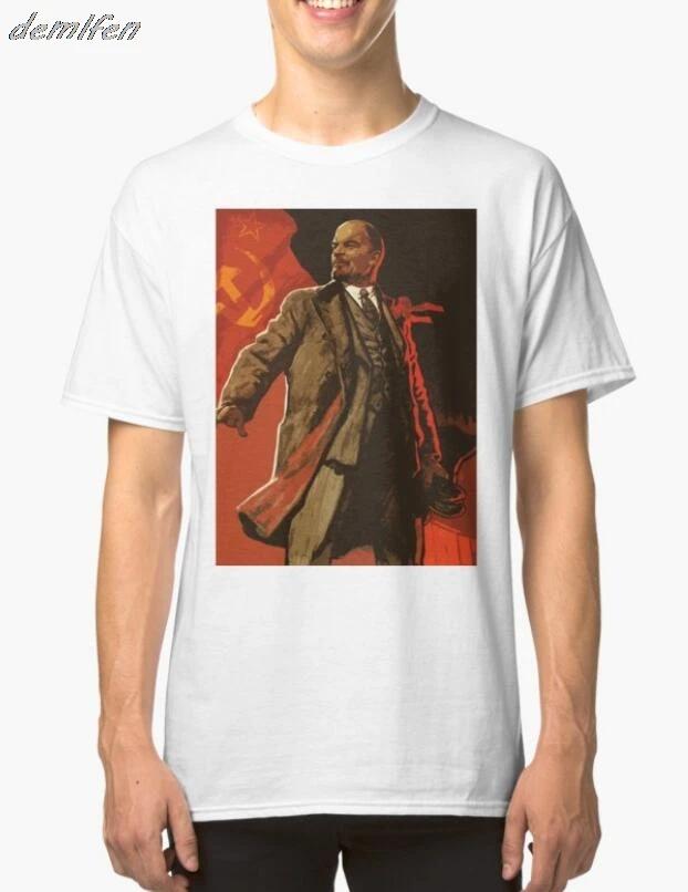 Lenin And Us - Soviet Union Propaganda Poster Print T-shirt Summer Short Sleeve O-neck T Shirt Hip Hop Tees Tops