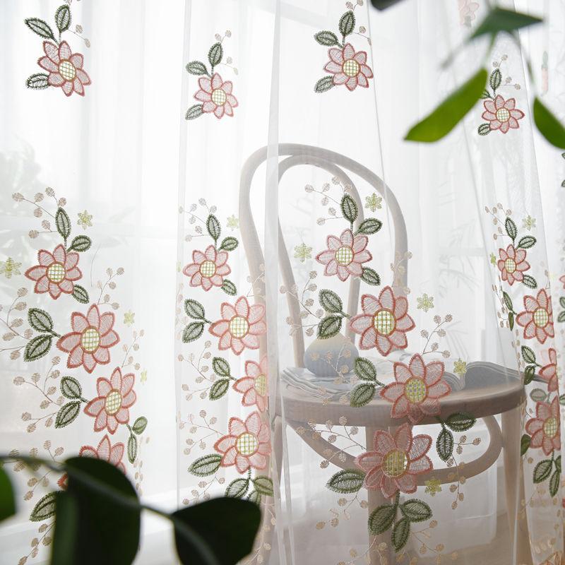 Вышитые занавески из пряжи для окон, вышитые шторы из тюля, украшение окна для спальни, гостиной, домашнего декора
