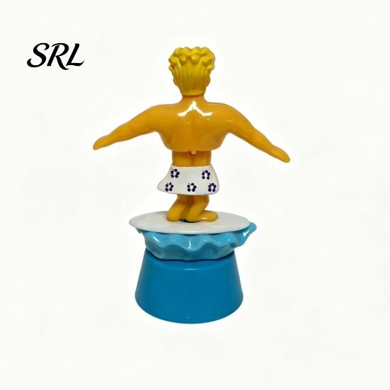 Solar Car Ornament Surfer Boy Nodding Toy, Cartoon Bobblehead for Red And Blue Figurine Dashboard, Auto Swing Shaking Figure Office Desk Motion
