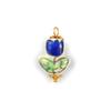 2PCs 304 Stainless Steel & Ceramic Tulip Flower Charms Flora Collection 18K Gold Plated Pendants For DIY Necklace Jewelry Making