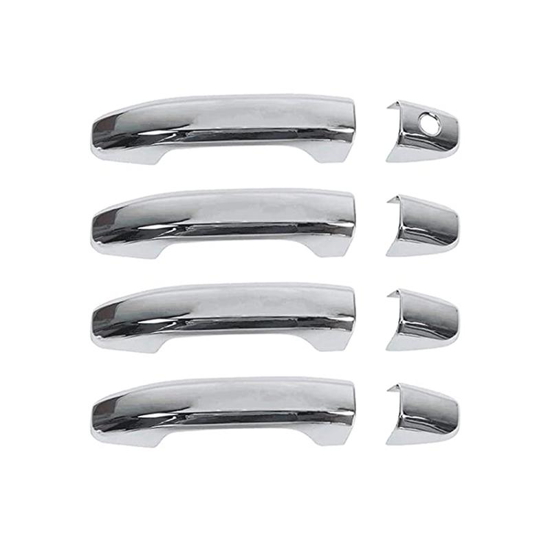 Outer Door Handle Covers Decorative For Chevy Silverado GMC Sierra 2014- ,ABS Silver