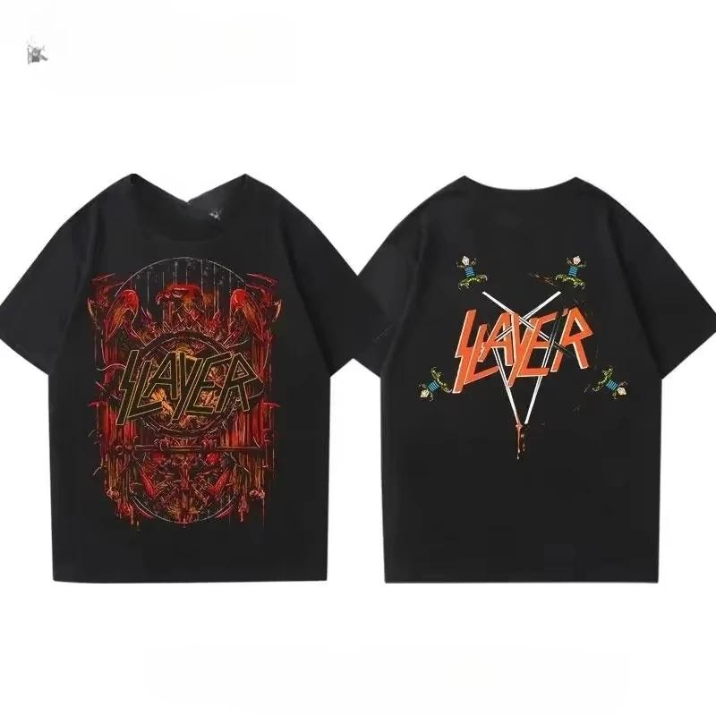 Футболка Slayer В уличном стиле Хип-Хоп Рок Метал Рэп Уличная культура 2026 Футболка Свободная Повседневная Футболка Унисекс Летние Топы Футболка