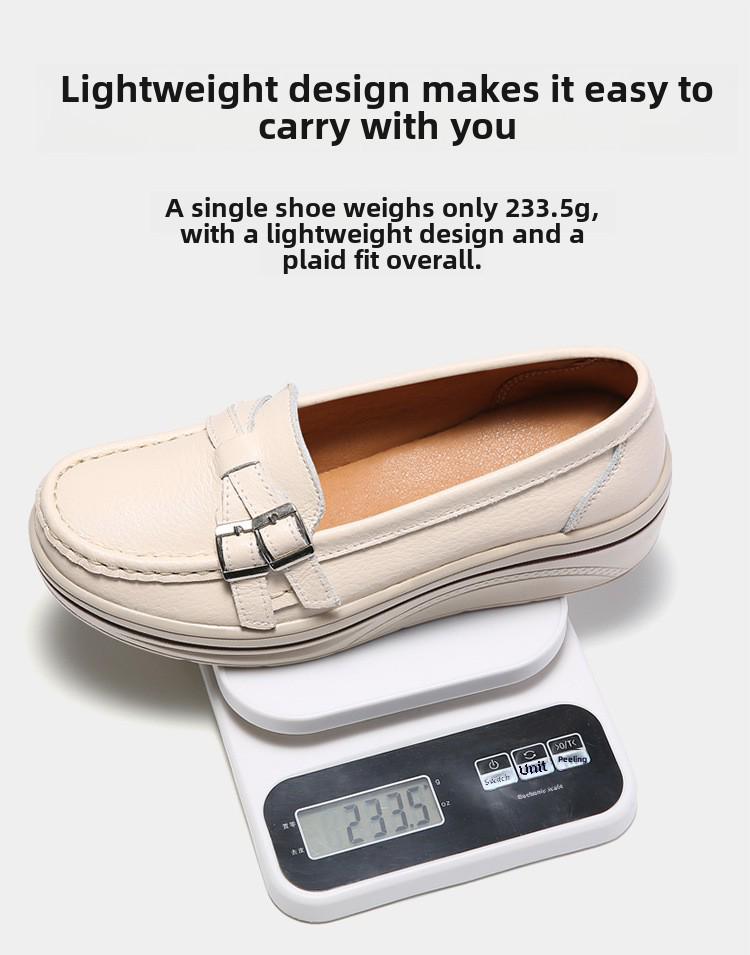 Женские туфли на танкетке из натуральной кожи на толстой подошве, с полым дизайном, большого размера, идеально подходят для мам среднего возраста