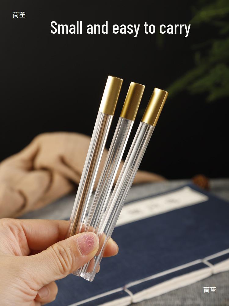 Acrylic Incense Holder - Transparent Tube for Short & Long Agarwood & Sandalwood Sticks, Includes Trial Pack