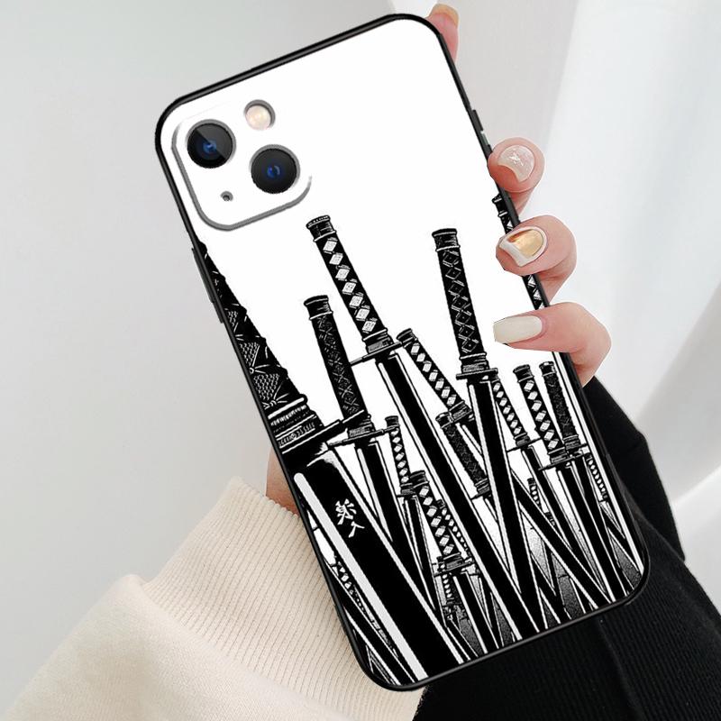 Japan Samurai Ninja Ronin Phone Case For iPhone 13 14 15 16 Pro Max 11 12 XS XR X Plus Shockproof Bumper Soft Cover
