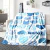 Blue Dog Faces Home Customize Your Name Blankets Soft Lightweight And Cozy For Year Round Use Perfect For Picnics Sofa Office Bed Living Room And