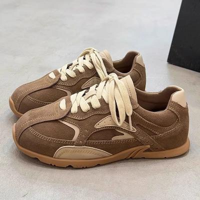 Ретро стиль немецкие тренировочные туфли женские на плоской подошве повседневные спортивные туфли 2025 осень новая популярная тонкая кожа обувь Форреста Гампа