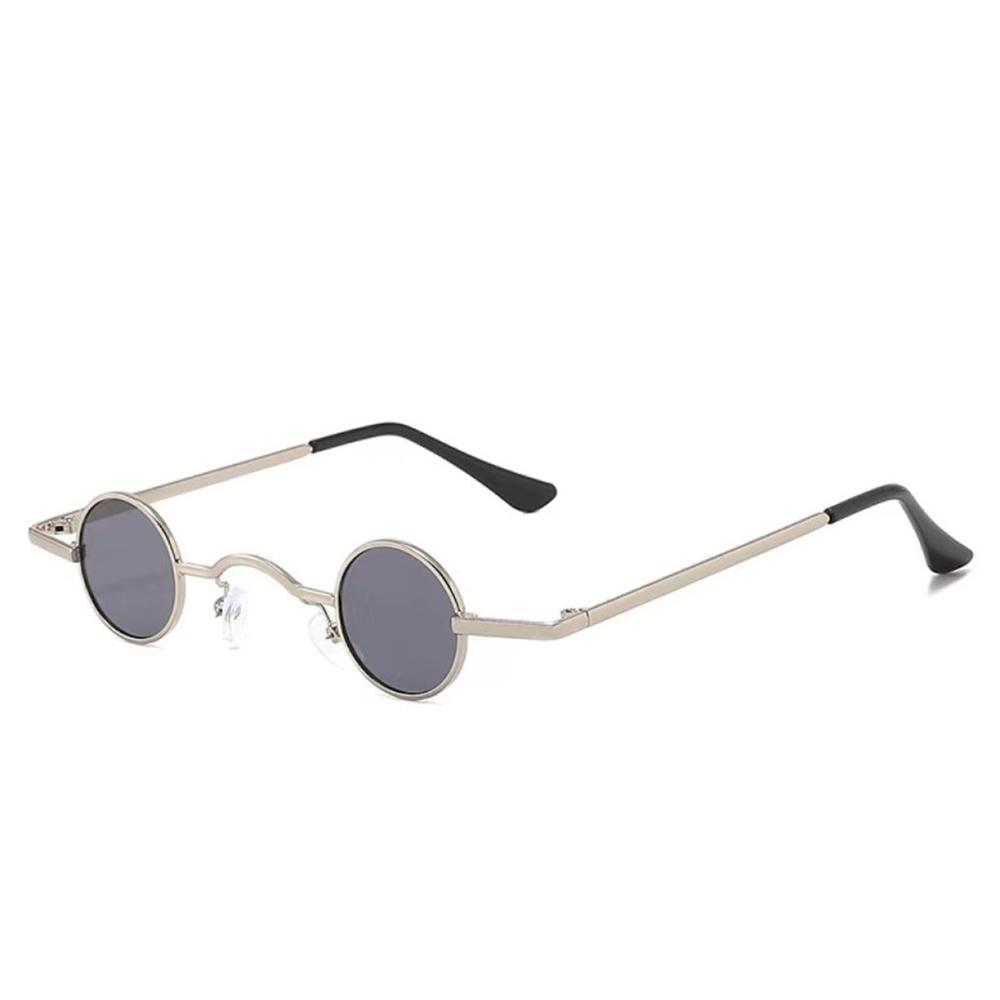 Retro Round Glasses Small Frame Metal Sunglasses Hippie Cute Funny Small Circle Eyewear Unisex Outdoor Travel Sun Glasses
