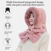 Thickening Beanie Hat Scarf Windproof Neck Warmer Winter Scarf Set Hooded  for Women