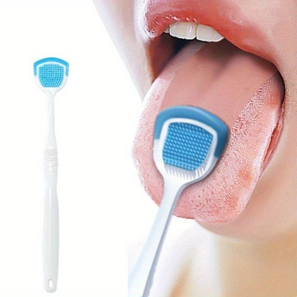 Soft Silicone Tongue Cleaners Adult Kids Reusable Silicone Tongue Scraper Brush Washable Tongue Fresh Breath Oral Hygiene Tool