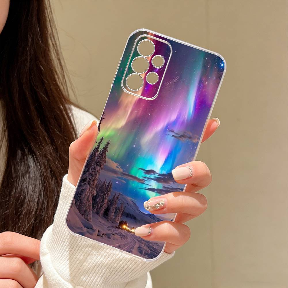 Северное сияние Чехол для телефона Прозрачный силиконовый Мягкий Для Samsung S25,S24,S21,S22,S23,S30,Ultra,S20,Plus,Fe