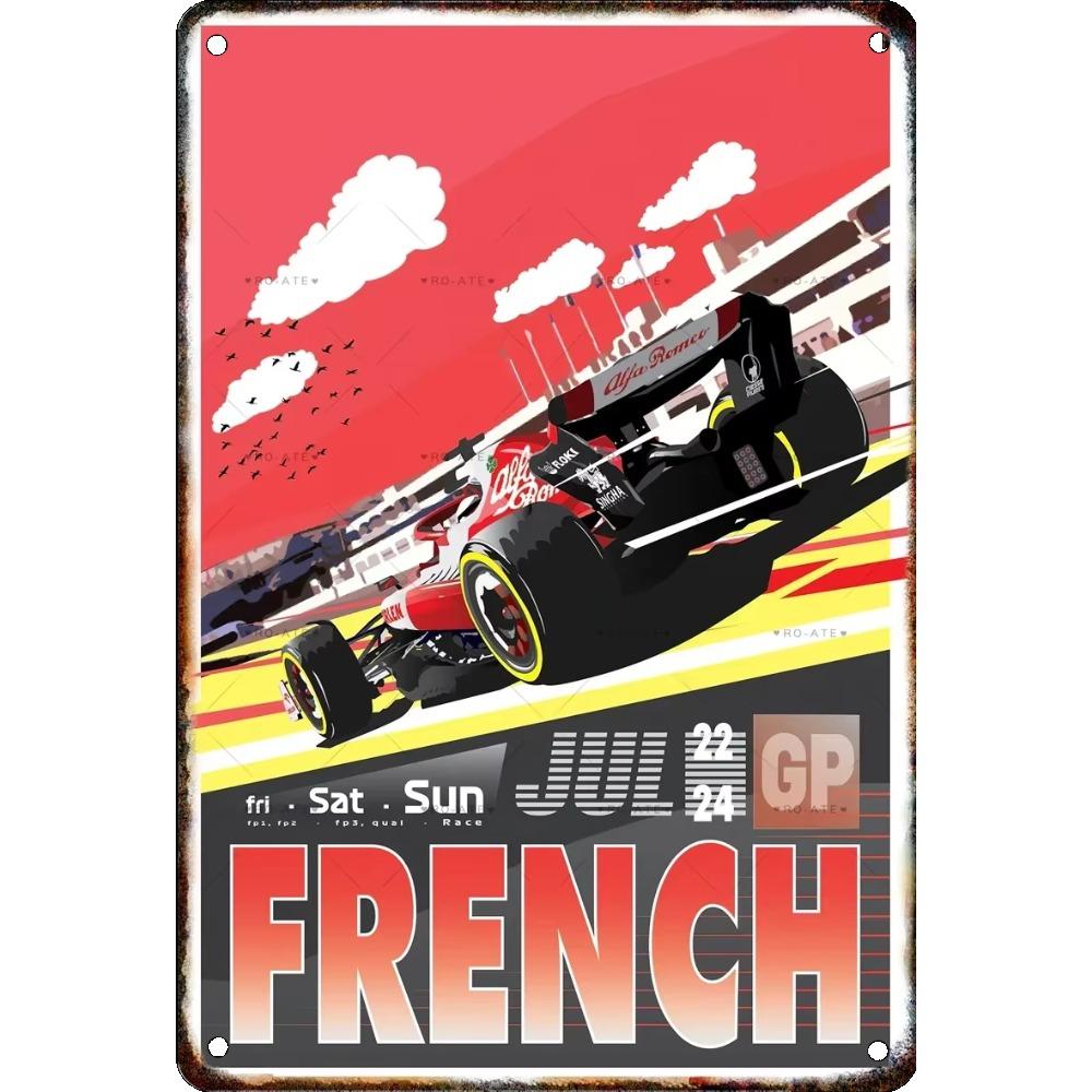 Винтажный постер гонки болидов Формулы, Домашний гараж, Клуб, Современное настенное искусство, Декоративная панель, Фреска, Эстетика