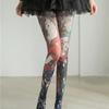 Женские колготки с принтом граффити, бесшовные колготки с бабочками, женские сексуальные эластичные длинные носки, чулки с высокой талией
