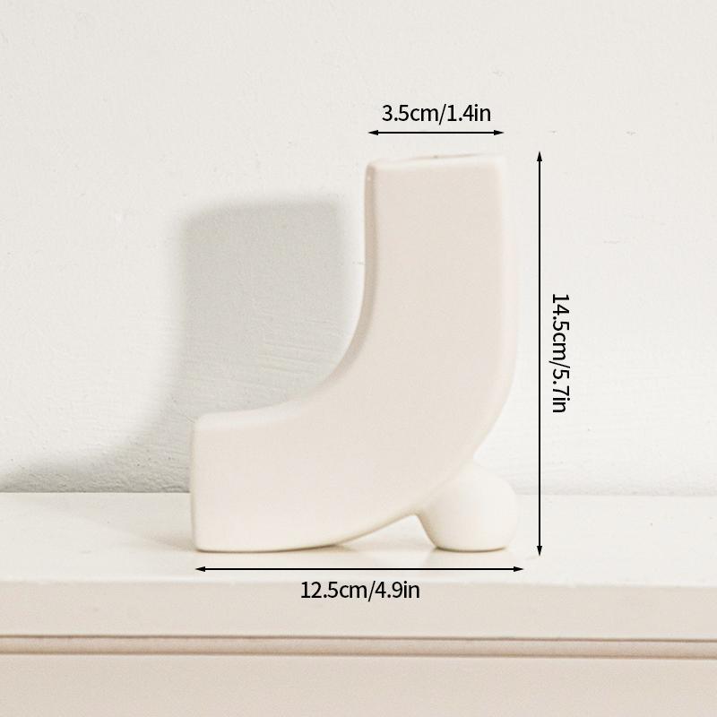 Керамическая ваза INS Белая скандинавская ваза Круглая полая керамическая ваза-пончик Цветочный горшок Декоративные вазы для сухоцветов Украшение гостиной