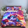 Colorful Unicorn Bedding Set Bedding Duvet Cover Set Duvet Cover Pillowcases (1 * Duvet Cover 2 * Pillowcases, without duvet insert)