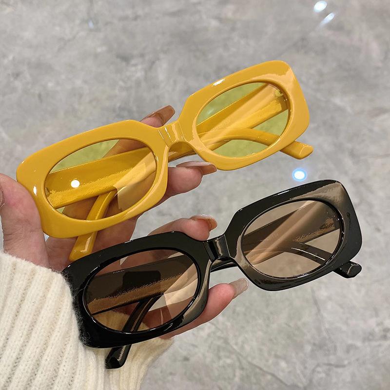 Candy Color Square Sunglasses Women For Men  Fashion Vintage Trending Sun Glasses Punk Hip Hop Luxury Brand Designer Shades