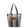 Tote Bag Women's Striped Canvas Shoulder Bag Student Class Hand Bag