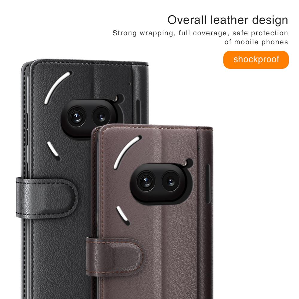For Nothing Phone (2a) Plus/Phone (2a) Case Genuine Split Leather Phone Cover with Wallet Stand