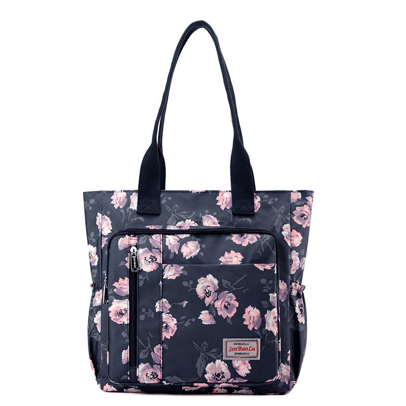 Женская легкая сумка-тоут из нейлона с принтом, сумка через плечо для матери