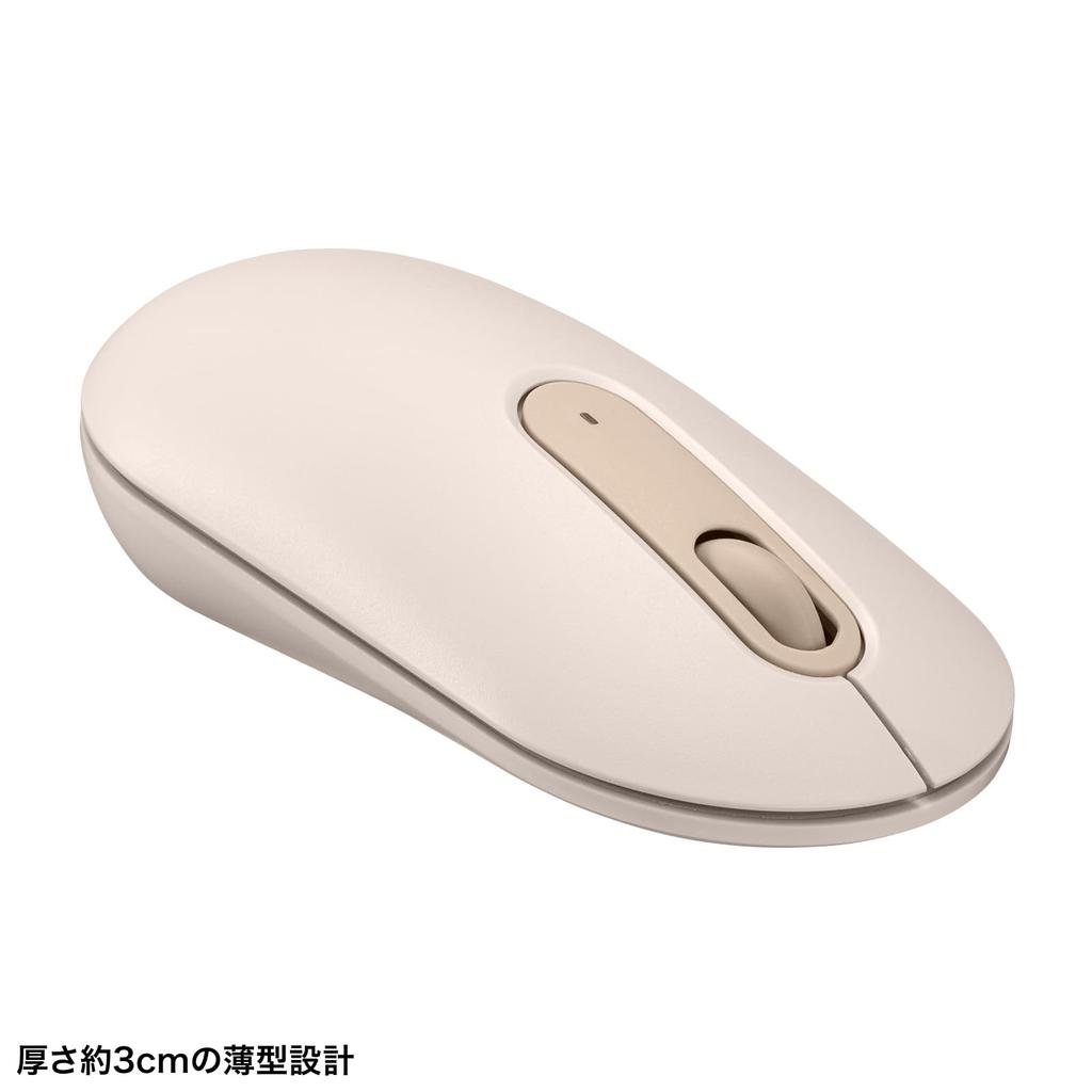 Sanwa Supply Silent Wireless Mouse (Beige) MA-WBS327BG