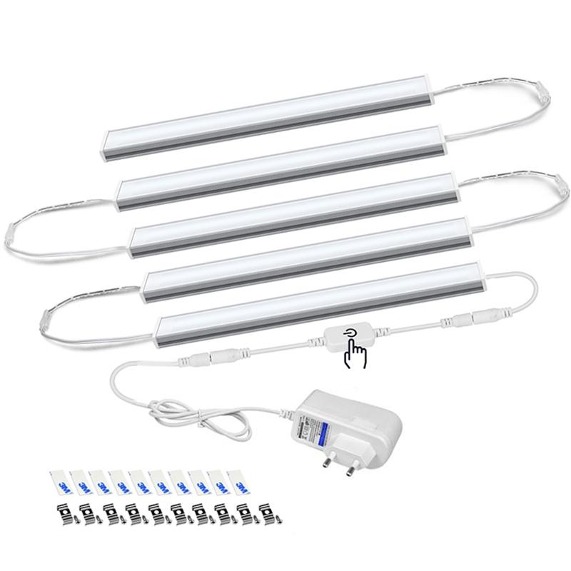 50 см светодиодная лампа с регулируемой яркостью, 12 В, сенсорный переключатель, барное освещение, ТВ-шкаф, шкаф-кровать, светодиодная лампа под шкафом, ночник для кухни с вилкой европейского стандарта