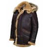 Fur All-in-one Men's Zipper Bag Hooded Fur Jacket