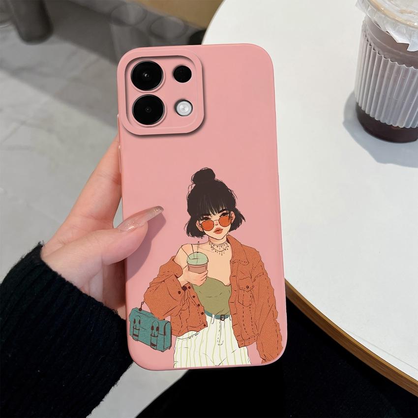 Для Oppo Realme 5 6 7 8 9 10 Pro Plus K12 A5 A5X чехлы для телефонов Sweet Girl Patterns Liquid Silicone Advanced Anti Slip Protective Shell для корпуса Oppo