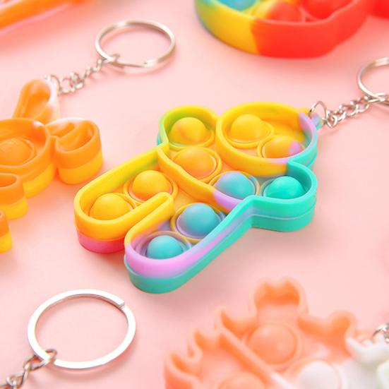 Bubble Popping Keychain Students Office Workers Stress Relief Push Bubble Key Ring Backpack Hanging Decoration