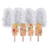 92MF Silicone Ice Lolly Maker Mold for Healthy Snacks 4 Compartments Ice Cream Tray