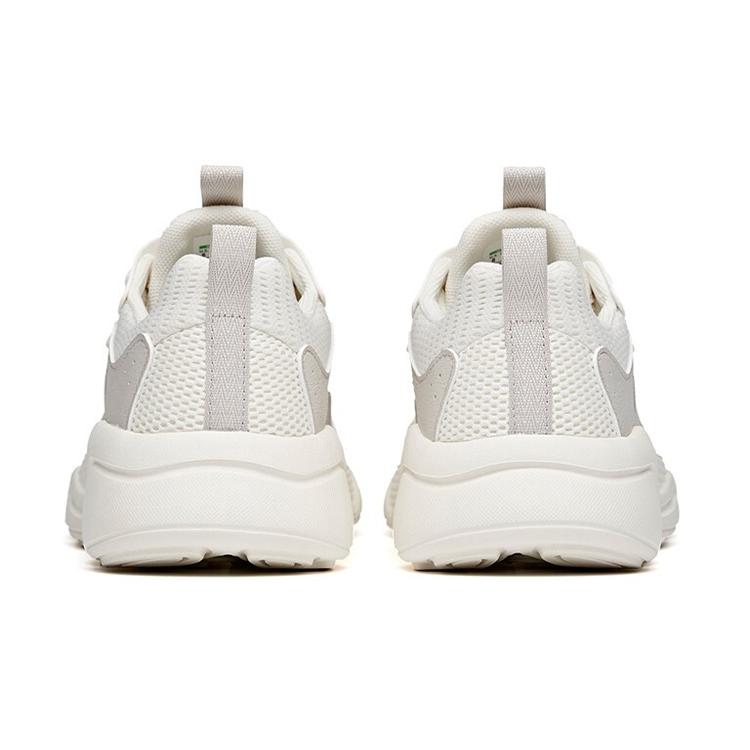 Anta Life Collection Mesh Cushioning Slip Resistant Abrasion Resistant Breathable Low top Casual Shoes Men's White Gray 112128861-1