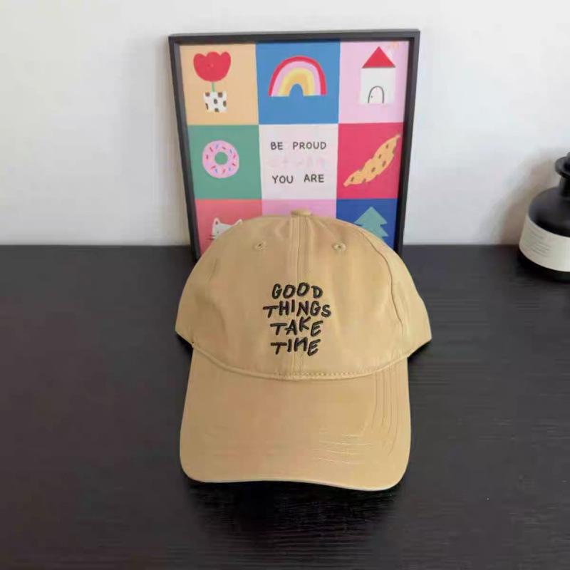 Hat Street Versatile White Letter Embroidery Cap Women's Big Head Circumference Face Small Shade Baseball Cap