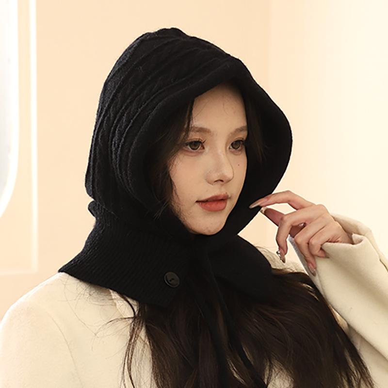 Женский комплект из вязаной шапки и шарфа из искусственного кашемира – толстый, теплый, ветрозащитный для осени и зимы