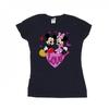 Womens/Ladies Love Hearts Mickey & Minnie Mouse Cotton T-Shirt
