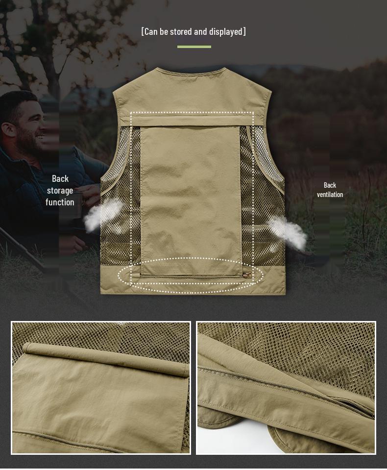 Men's Summer Multi-Pocket Photography & Fishing Vest for Outdoor Hiking